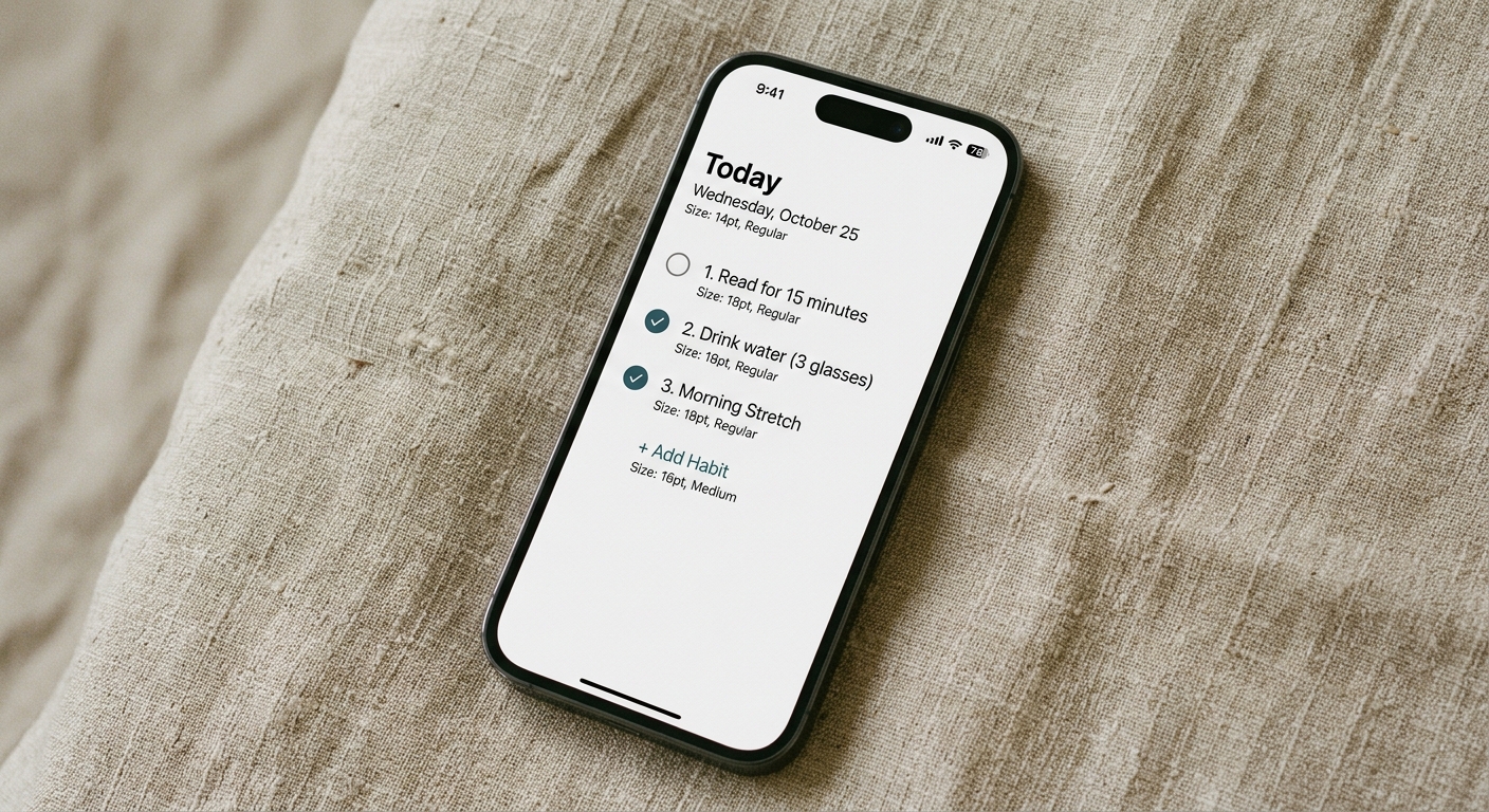 Just Habits minimal interface